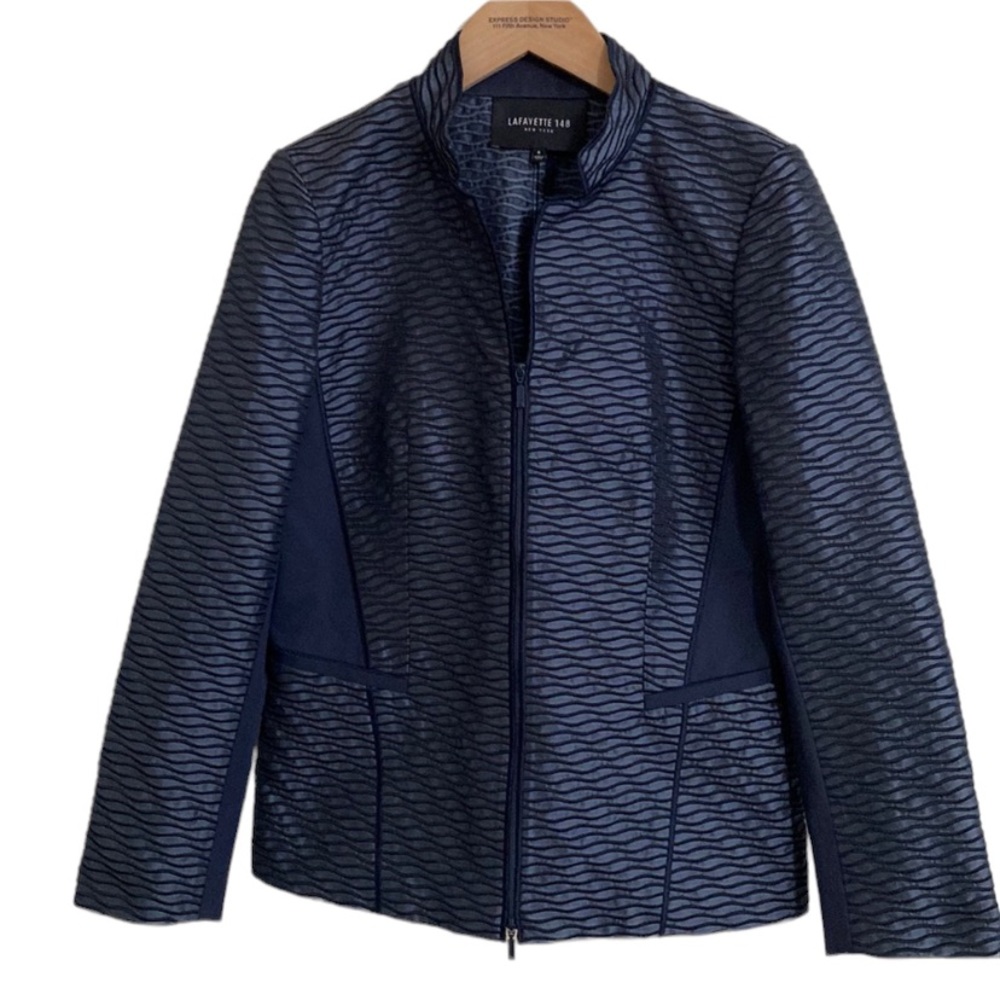 Lafayette 148 New York Textured Zip Front Jacket